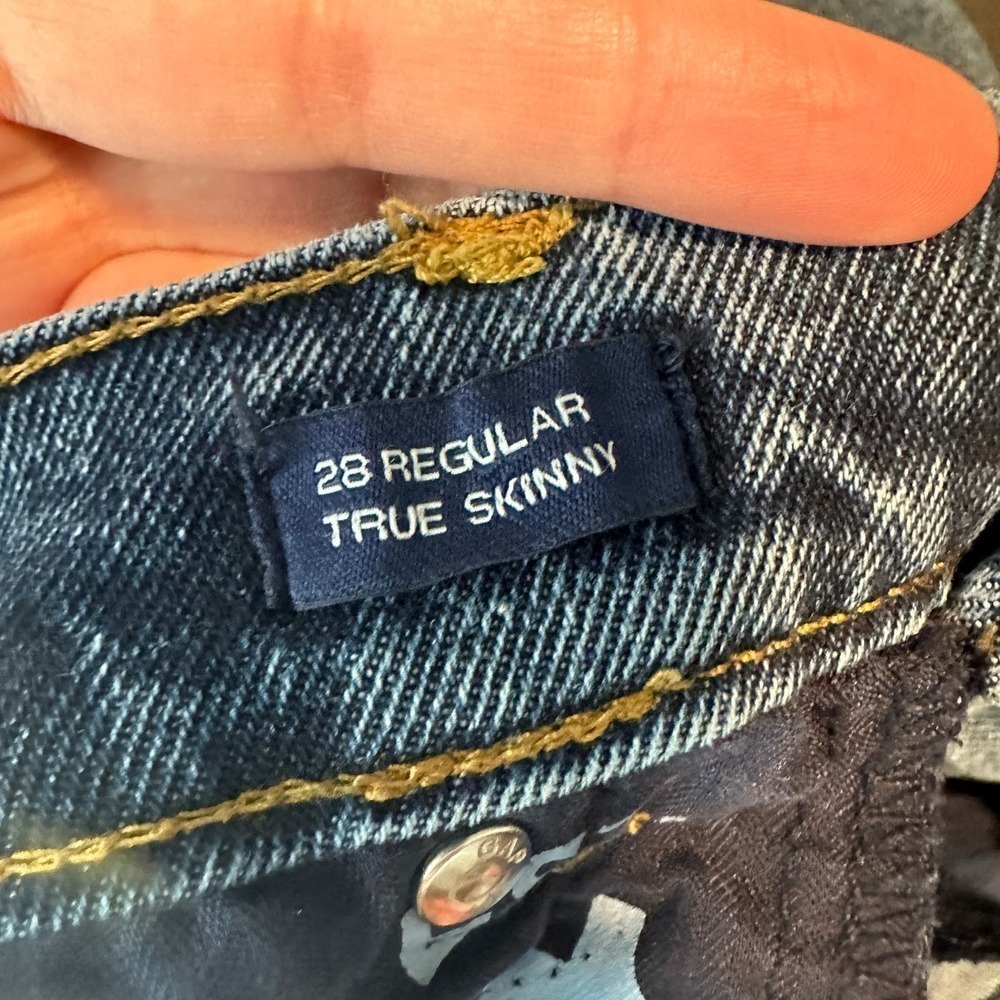 Gap Medium Wash Patchwork Distressed Cotton True … - image 7